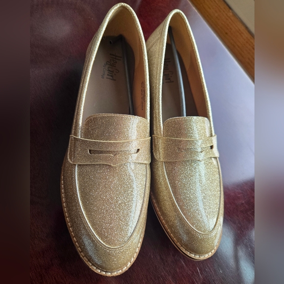 Hey Girl by Corkys "Hey Pumpkin" Gold Glitter Penny Loafers - Size 11 - Picture 6 of 6